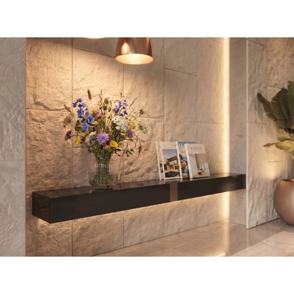 PANEL PU ΤΕΧΝΗΤΗΣ ΠΕΤΡΑΣ 307020 STONE SKIN 600/1200mm BEIGE WHITE NewPlan