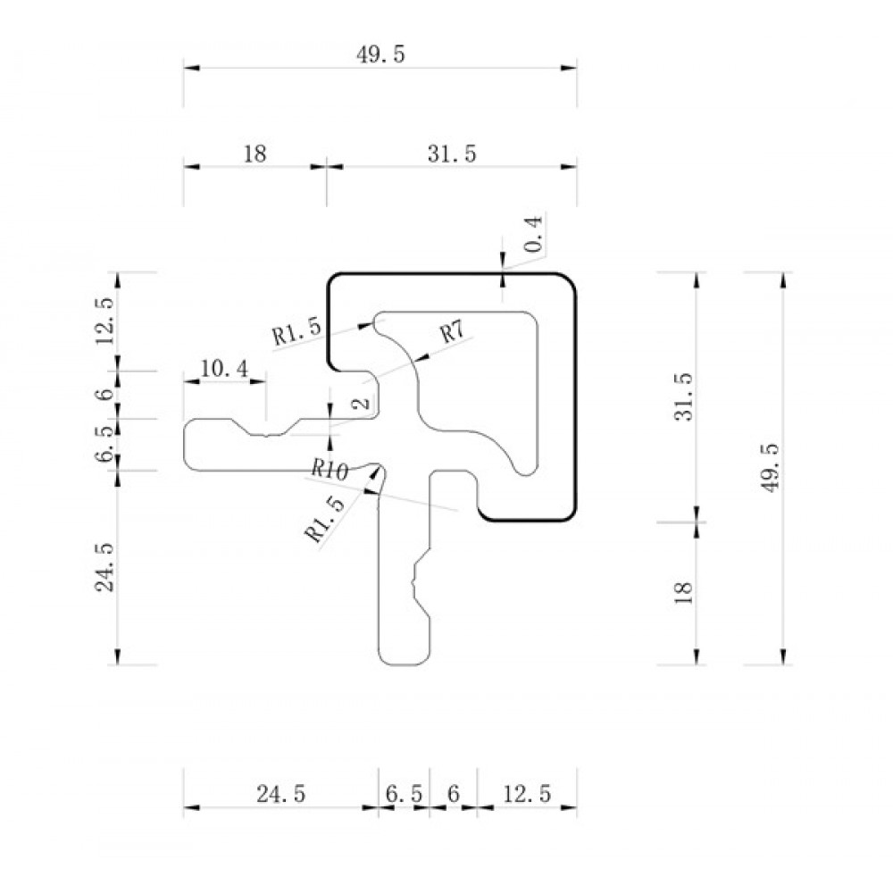 ΓΩΝΙΑ ΕΞΩΤΕΡΙΚΗ 2ης ΓΕΝΙΑΣ 49.5Χ49.5Χ2900 ΓΙΑ PANEL 5530 NewPlan