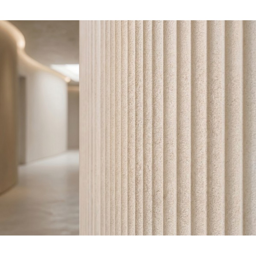 GIGA PANEL 1200/2800mm (ΣΕΤ 2ΤΜΧ)  ΕΥΚΑΜΠΤΗ ΠΕΤΡΑ 113020 RIPPLE BOARD BEIGE WHITE NewPlan