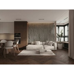 PANEL PU ΤΕΧΝΗΤΗΣ ΠΕΤΡΑΣ 314040 MUSHROOM STONE 600/1200mm LIGHT GREY NewPlan