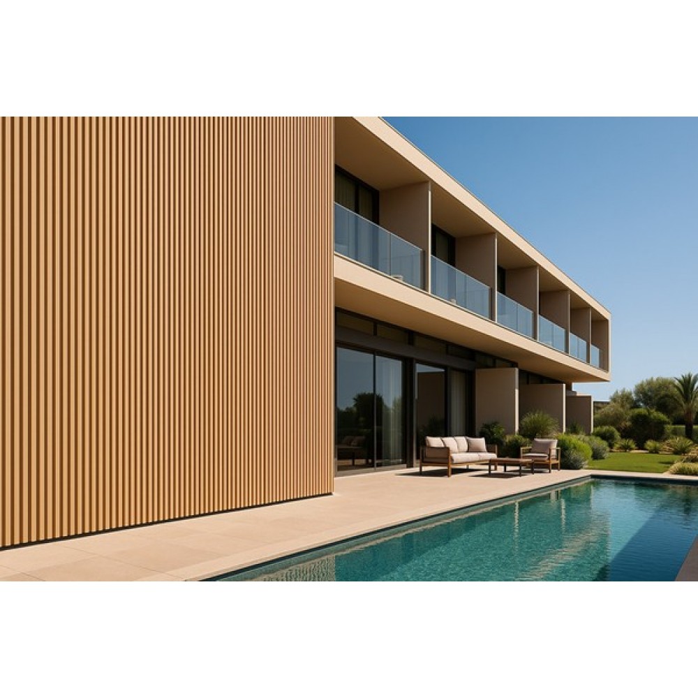 WPC PANEL 2ης ΓΕΝΙΑΣ ΜΕ 3D ΠΗΧΑΚΙΑ 25/147.5mm LIGHT OAK  5550 NewPlan