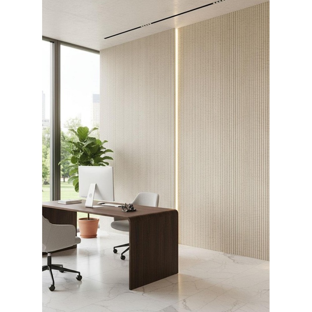 PANEL 119020 (ΚΙΒ   8ΤΜΧ) ΕΥΚΑΜΠΤΗΣ ΠΕΤΡΑΣ 600/1200mm LINE STONE BOARD BEIGE WHITE NewPlan