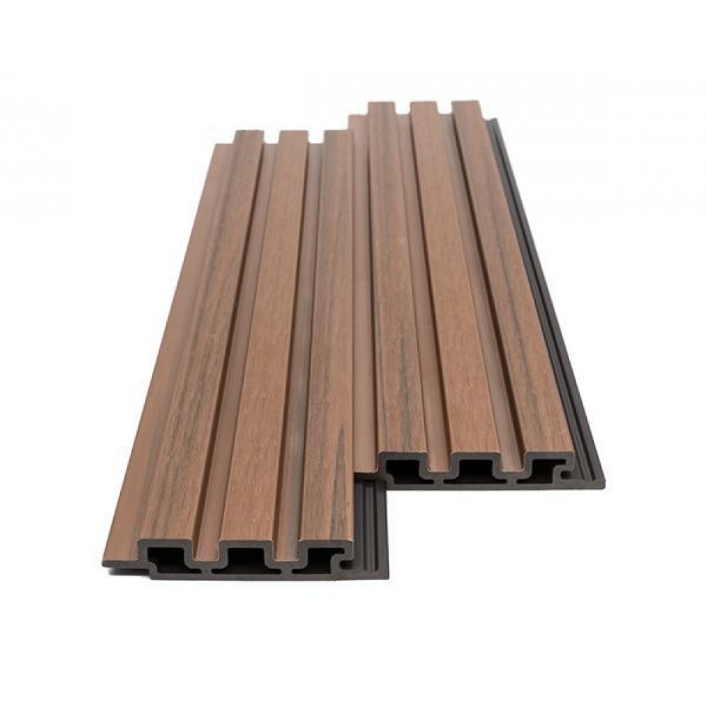 WPC PANEL 2ης ΓΕΝΙΑΣ ΜΕ 3D ΠΗΧΑΚΙΑ 25/147.5mm TEAK 5510 NewPlan