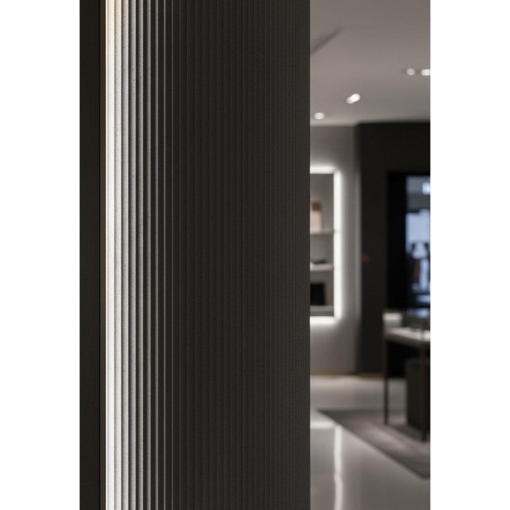 PANEL 113050 (ΚΙΒ   8ΤΜΧ) ΕΥΚΑΜΠΤΗΣ ΠΕΤΡΑΣ 600/1200mm RIPPLE BOARD MEDIUM GREY NewPlan