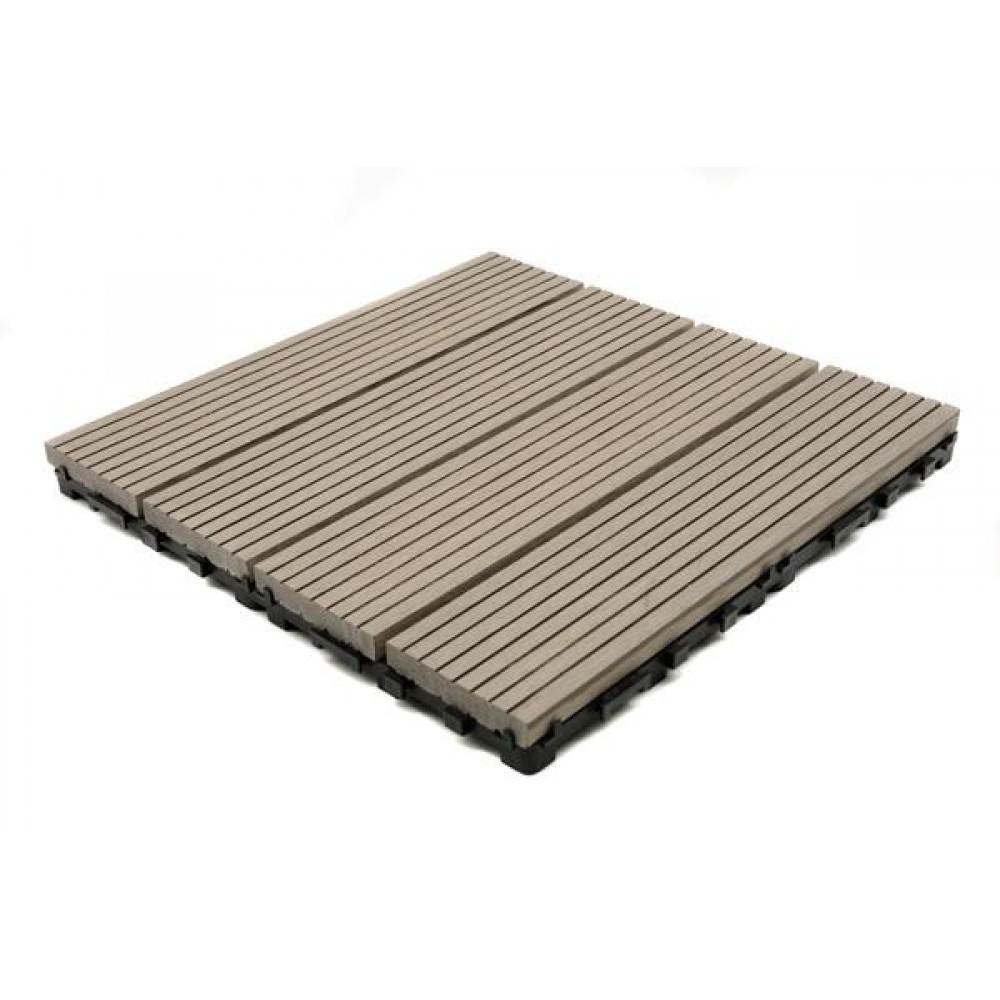 DECK-WPC ΠΛΑΚΑΚΙ ΔΑΠΕΔΟΥ 12mm 30X30 L.GREY 180 NewPlan