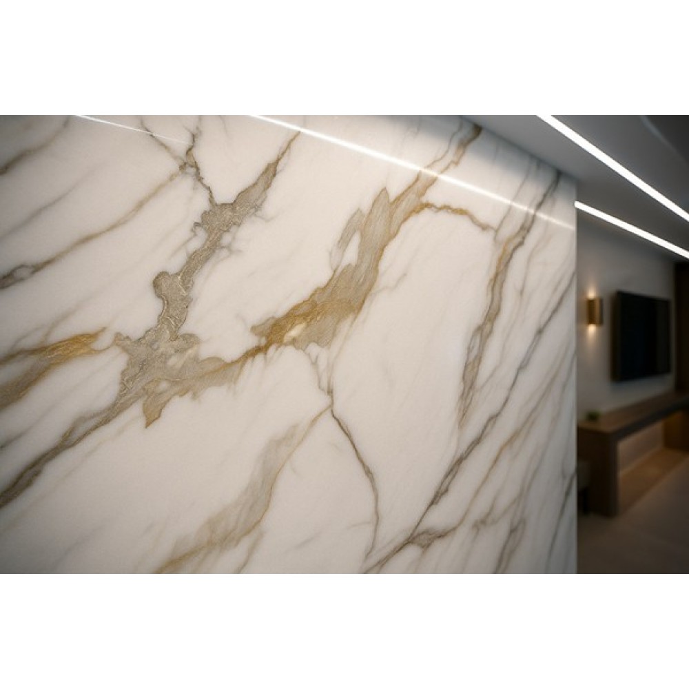 PVC MEGA PANEL 2.8/1220/2800mm CALACATTA GOLD 104 NewPlan
