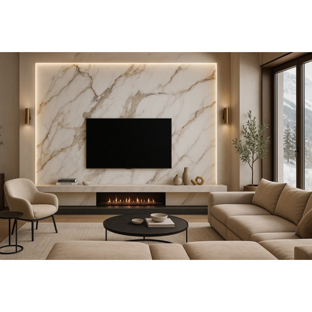 PVC MEGA PANEL 2.8/1220/2800mm CALACATTA GOLD 104 NewPlan