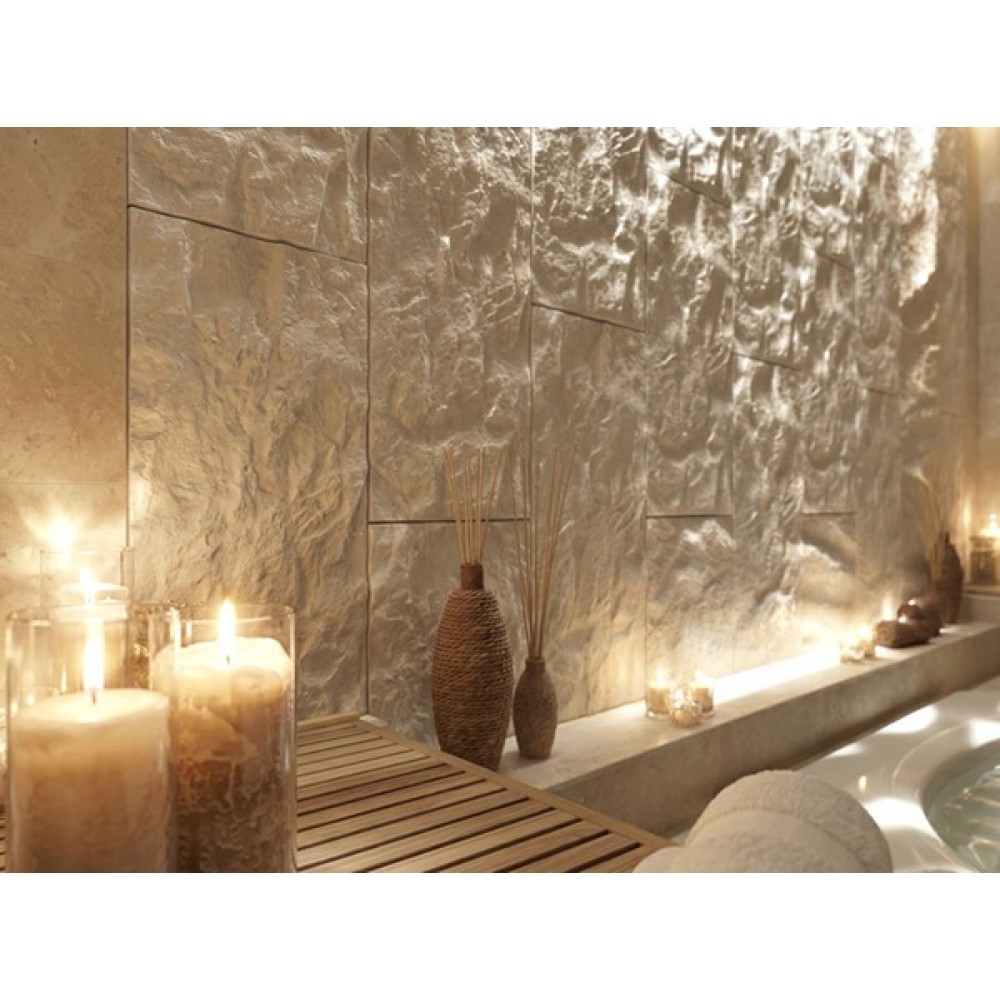 PANEL PU ΤΕΧΝΗΤΗΣ ΠΕΤΡΑΣ 321020 MOUNTAIN ROCK 600/1200mm BEIGE WHITE NewPlan