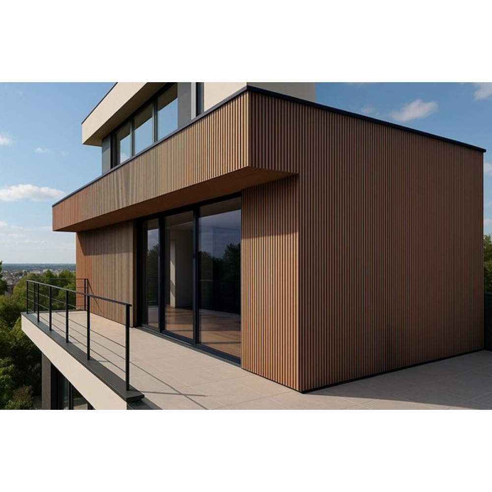 WPC PANEL 2ης ΓΕΝΙΑΣ ΜΕ 3D ΠΗΧΑΚΙΑ 25/147.5mm TEAK 5510 NewPlan