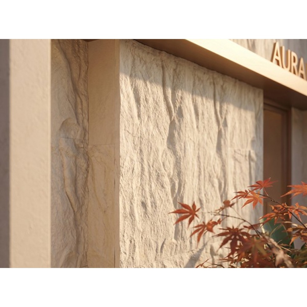 PANEL PU ΤΕΧΝΗΤΗΣ ΠΕΤΡΑΣ 314020 MUSHROOM STONE 600/1200mm BEIGE WHITE NewPlan