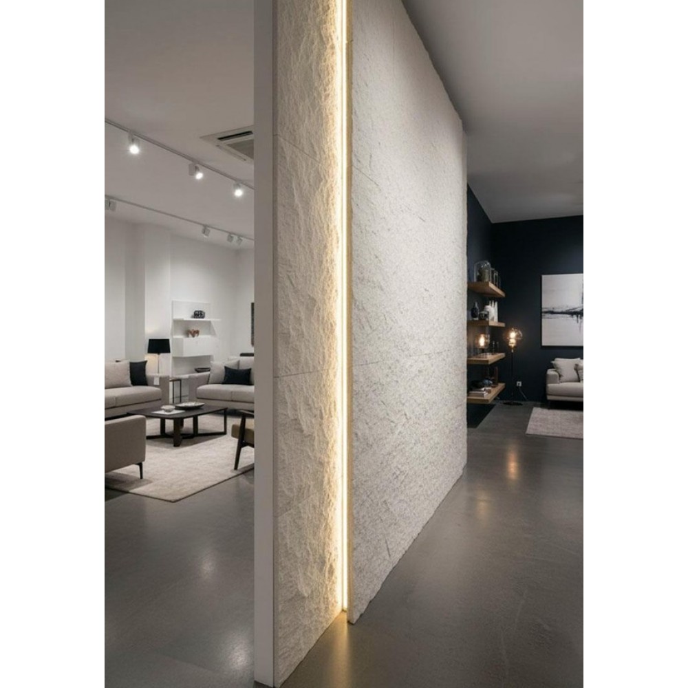 PANEL 108010 (ΚΙΒ 10ΤΜΧ) ΕΥΚΑΜΠΤΗΣ ΠΕΤΡΑΣ 600/1200mm ROUGH GRANITE PURE WHITE NewPlan